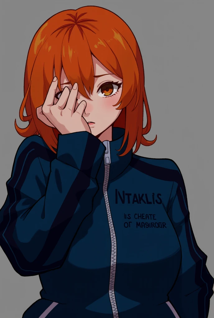 ultra detallado, high resolution, absurdos, jujutsu Kaisen style 18 year old girl , hermosa , medium long brown hair , dark gray eyes , con uniforme de jujutsu Tech , tatuajes , con gojo satoru