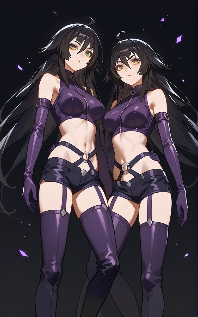 ((Anime illustration)),(nsfw),At the resort pool on a moonlit night,Beautiful night view,((Black-haired Cleopatra)),Beautiful black bikini,((Gorgeous big breasts shining)),Lace Top Stockings,Knee-high boots,Long satin gloves,(Laughing with your fingers),Crossing your legs,Condescending look,Provocative pose,Sexy Body,bra lift