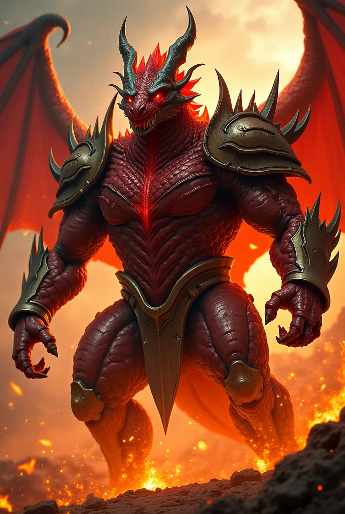 pov, close up view, stone wall, dark fog, dynamic pose, (((hands on chest))), (ultra detailed), a beautiful and detailed full size portrait of a male anthro dragonic, demon, monster, (((red body, black skin, big horns,))) seductive look, seductive, horny, breath, ((((scales, detailed scales, muscle anthro, buff, big pecs, gladiator armor))), loincloth, (((big crotch))), armor leg wear, armor gloves, glowing eyes, red eyes, non-mammal breasts, looking at viewer, glowing eyes, big body, sexy body, goddess, (((correct anatomy))), dragon wings, kenket, Ross Tran,ruan jia, trending on artstation,foxovh, cenematic lighting, detailed background, day, against wall, empty eyes, foreskin, tan body, tan scales, (((empty eyes))), night, big body, pronounced_browridge, muscular anthro, big muscles, big pecs, arm_spikes, biceps, feets, full body