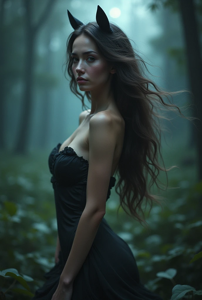 a beautiful young woman in a dark fantasy scene, incredibly detailed and photorealistic, 1girl, detailed face and eyes, long flowing hair, dramatic lighting, dark moody atmosphere, fantasy character, hyper realistic, trending on artstation, cinematic composition, intricate details, lush colors, dramatic lighting and shadows, masterpiece, best quality, 8k, ultra-detailed, realistic, photo-realistic, physically-based rendering, vivid colors, studio lighting