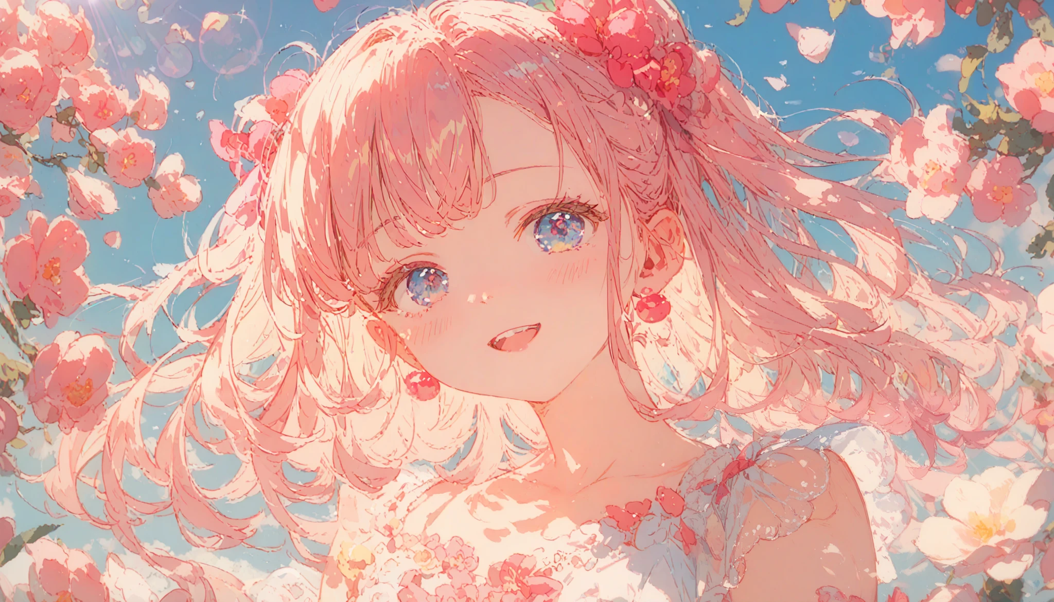 Cherryblossom art, dreamy (petite and beautiful detail-eyed girl. The depth of field in the photos was perfect and the lens flare added a nice touch. girl ,kawaii ,cute
