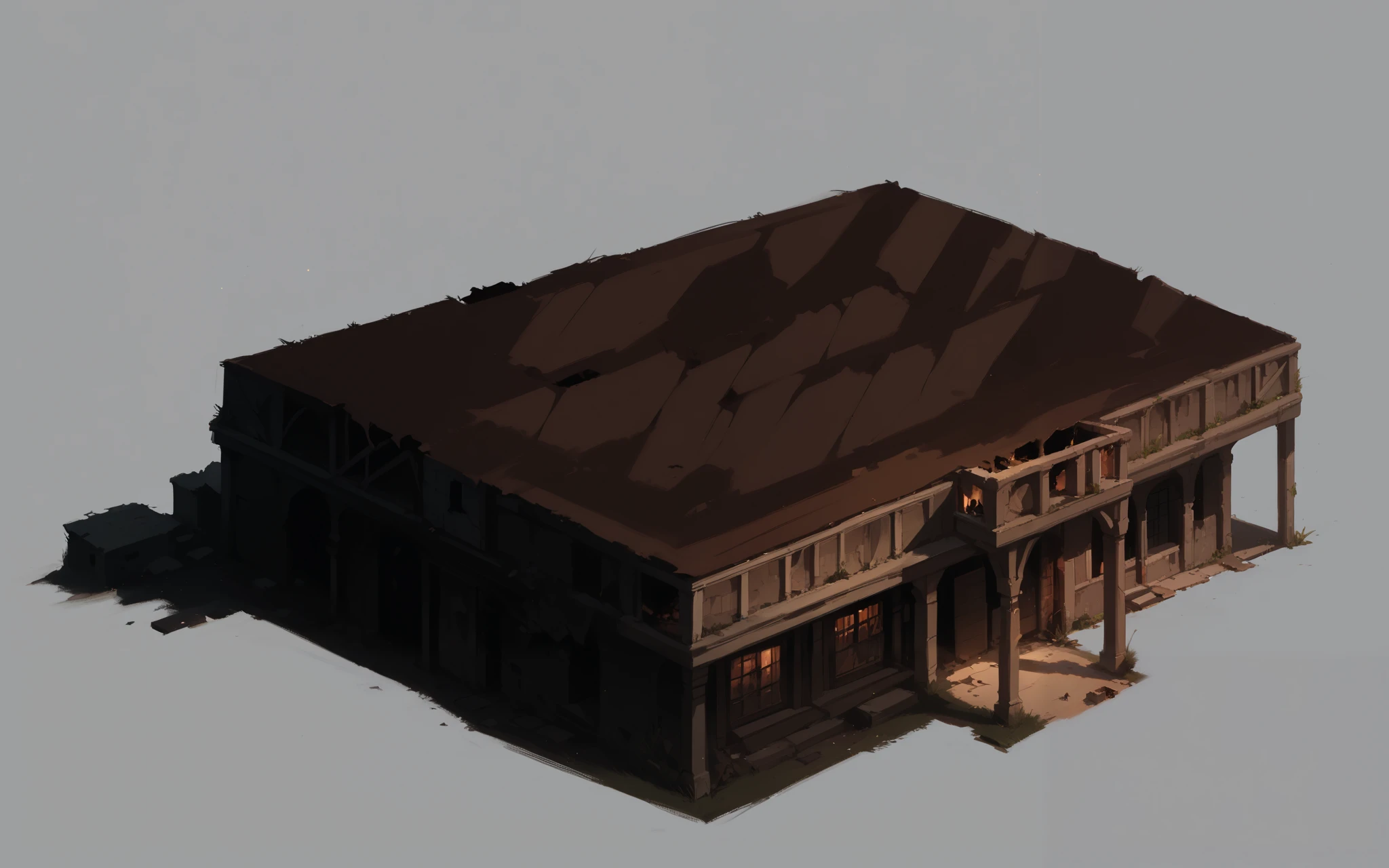 destroyed houses, ruin, lianas, thickets, ruin, Better quality , pure quality , High quality , 4K, 8k,