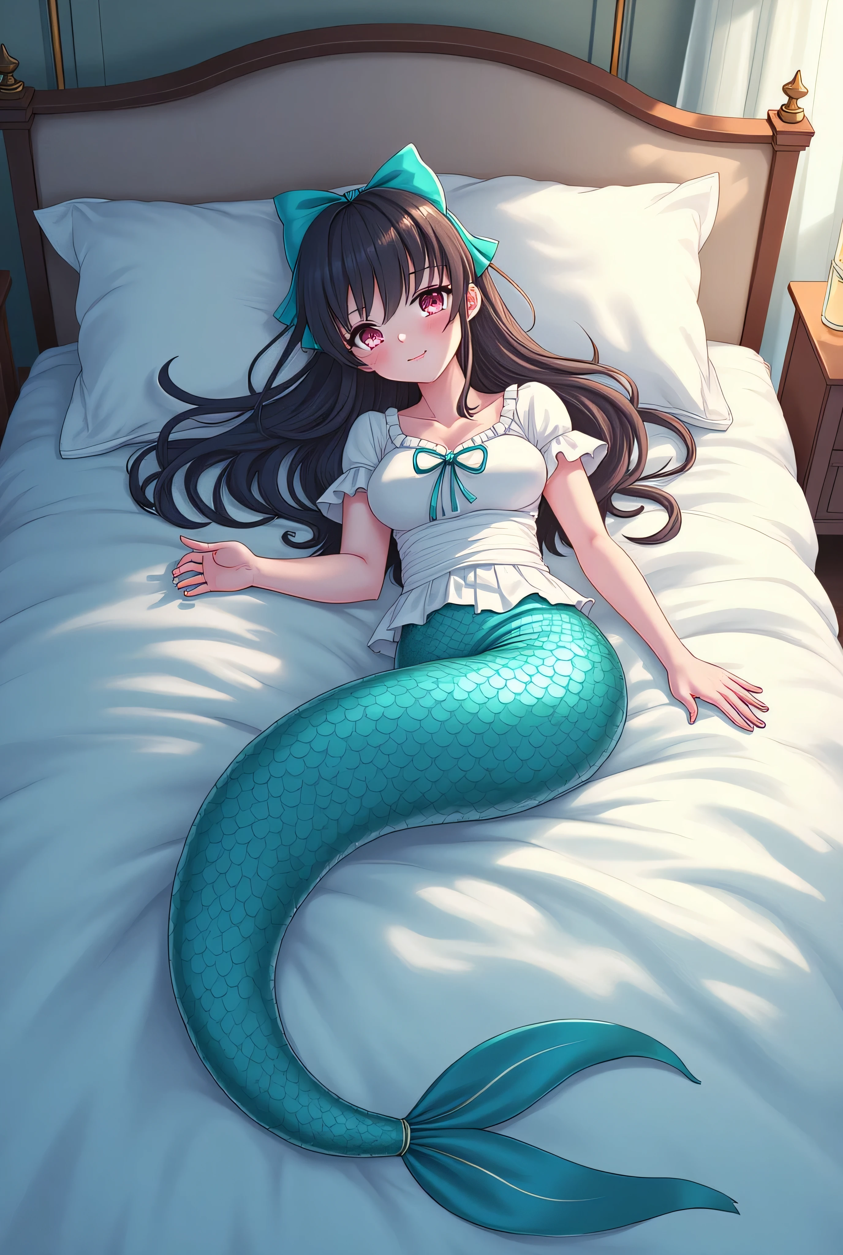Reimu, perfect quality, mermaid' on bed