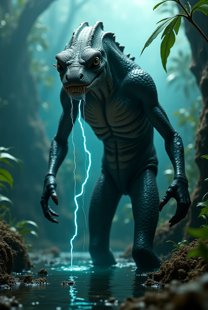 full body length,niobium goblin,native africa xenomorph,once pretty face,eyebrow up,full body shot,ominous landscape,niobium gray atmosphere,photo,photorealism,Masterpiece,natural skin textures, hyper realism,hyper detailed,High contrast,Realism,Ultra Detailed,irina yermolova,close full body shot,32K resolution,Nikon Z9, ,demonic, dust, smoke, audience, mist, featuring ultra-realistic and hyper-realistic elements,
  Marta Bevacqua, Ellen Jewett, Kawacy, Katsuya Terada, Carne Griffiths, explosive lightning, concert lighting,  bokeh,  luminal space that feels
 both bright and surreal. Includes liquid fluid elements for added depth and movement. Rendered in an unreal 
engine and post-processed to achieve . Evokes a sense of dreamy, ethereal,ancient rock paintings of the first people,of sharkfish's leather
and mystical mood,horror pixar movie still,thriller disney movie ,pixar render, animated ,suicide