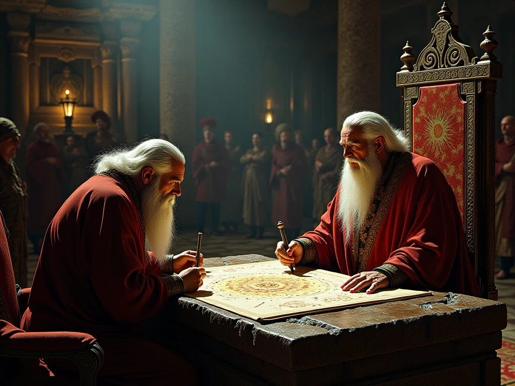 Prophet guessing inscription for the king
