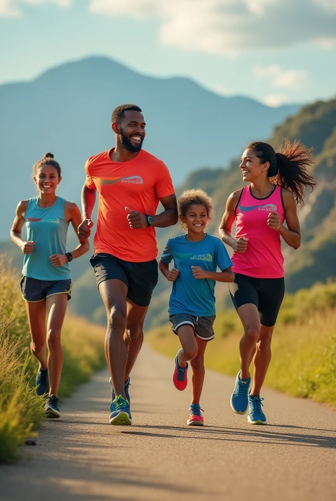 Create vibrant brand images for me, healthy, practical and energetic for busy people, sportsmen, Adult and child professionals