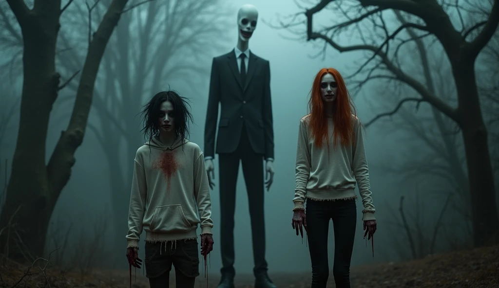 Jeff the killer and slenderman being friendly