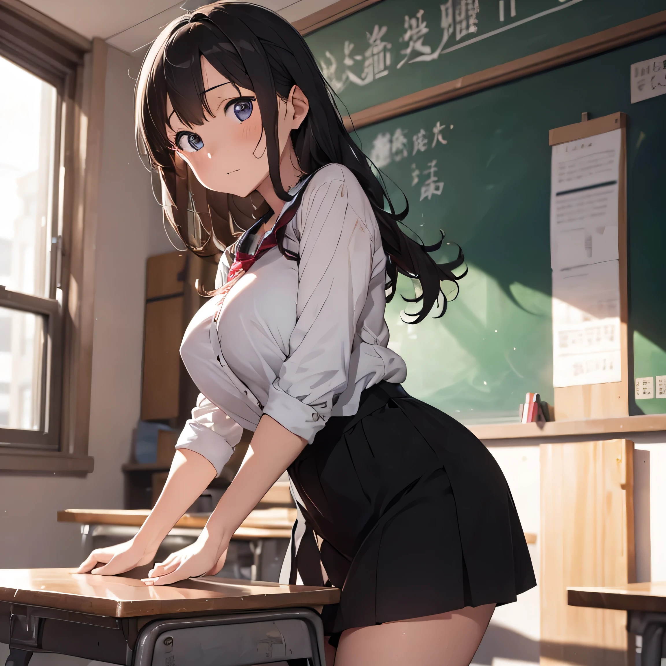 pieces fly,masterpiece,highest quality,Super detailed,High resolution,High resolution,8K portrait,unity,8k壁紙のHigh resolutionCG,unity 8k wallpaper,cute type,a bit:1.5,:1.5,Highly detailed CG unity 8k wallpaper,realistic,real person,cute type,a bit,portrait photography,shiny skin,High resolution,(:1.3),(1 girl),beautiful clear eyes,very detailed explanation,delicate face,nice lips,slender body,thin waist,thin feet,(classroom:1.6),cute type,perfect face,seriously,(blush:1.5),(cute:1.5),(black bun hair:1.3),((medium breasts:1.3)),same,(school uniform:1.2),((clothing lift:1.5)),(I have nipples:1.2)、detailed explanation,vagina,vaginaを表示,spread,feet,spread、((vagina内で絶頂:1.5))