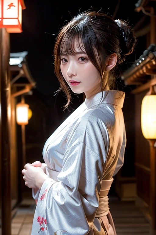 Bewitching beautiful mature woman、28 year old、stature 154cm、well-proportioned figure、The figure of the hourglass、Japan in a yukata、Yukata at Japan Ryokan、Shoulder out、鎖骨、model in Japan、Japan Woman, Gorgeous Japan Woman, goddess of Japan, A smile、Raw photo, (in 8K、top-quality、masterpiece:1.2)、(intricate detailes:1.4)、(Photorealsitic:1.4)、octane renderings、Complex 3D rendering ultra detail, studio lights, Rim Lights, vibrant detail, super detailing, realistic skin textures, Detail Face, Beautiful detail eyes, Very detailed CG Unity 16k wallpaper, make - up, (detailedbackground:1.2), shinny skin、Show shoulders