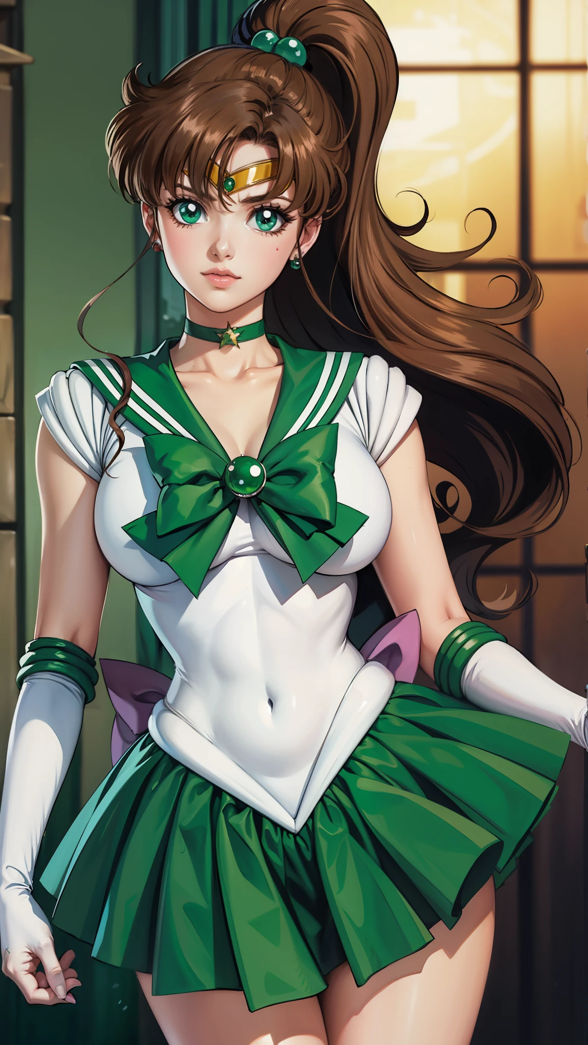 Sailor Jupiter has torn clothes and is WEARING HER SAILOR MOON COSTUME