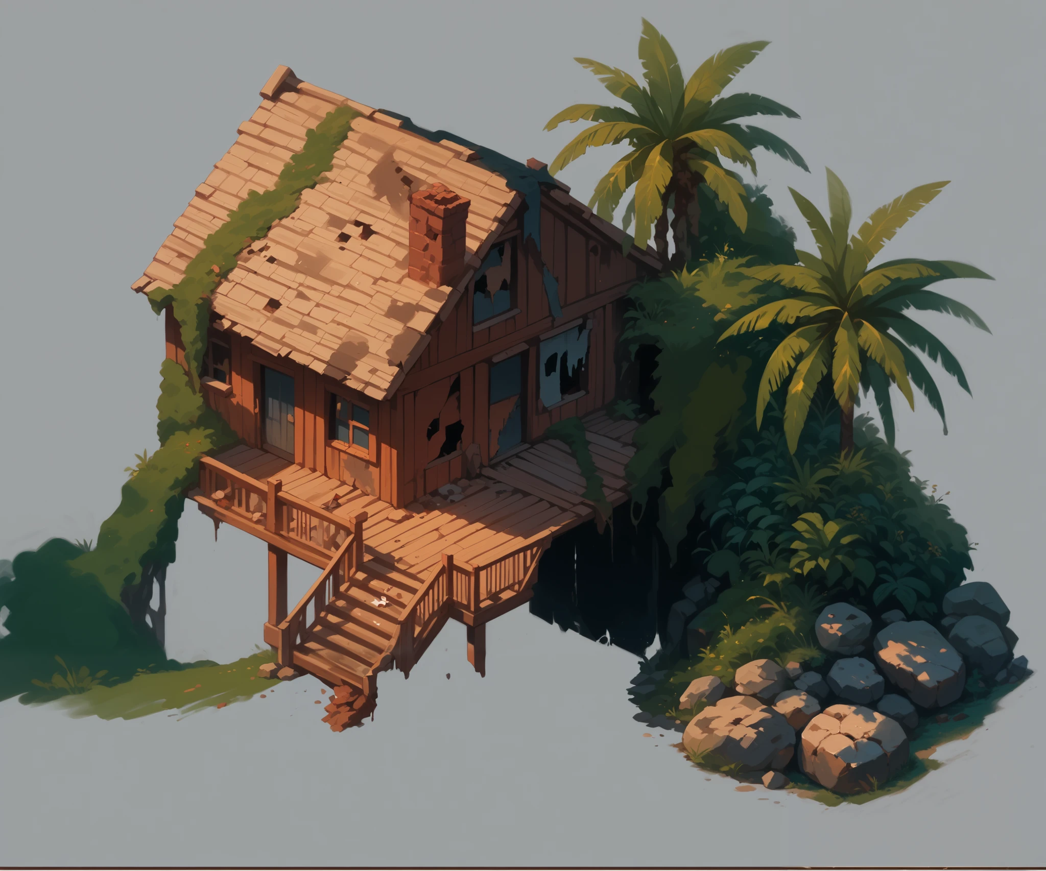 destroyed bar , ruin, planks, lianas, garbage, web, thickets, ruin, Better quality , pure quality , Wysoko Kachestvo, 4K, 8k, , dark, web, planks и грязь на лужайке