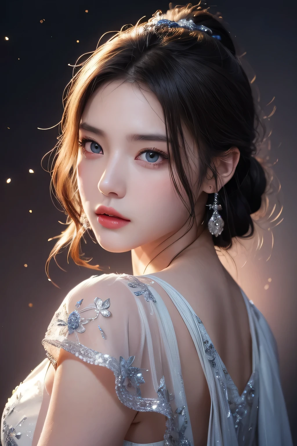 (8k, RAW Photos, Highest quality, masterpiece: 1.2), Super detailed, Super Resolution, (Genuine, Genuine photos: 1.3), Portraiture, High-resolution RAW color photos, Professional photos, とても細かくて美Shii, Very detailed, Amazing details, Large file size, Official Art, beautiful girls,Very detailed目, Very detailed肌, Very elaborate fingers, Very detailed鼻, Very sophisticated mouth, Perfect Anatomy, Detailed Background, Detailed clothing, One Girl, (20:1.2), 16 years old, Cute girl, Realistic body,White skin, Glowing Skin, The body is slim, like々Shii, かわいらShii顔, Realistic Face, (short hair), Earrings, Dynamic Lighting,Very small and plump breasts、