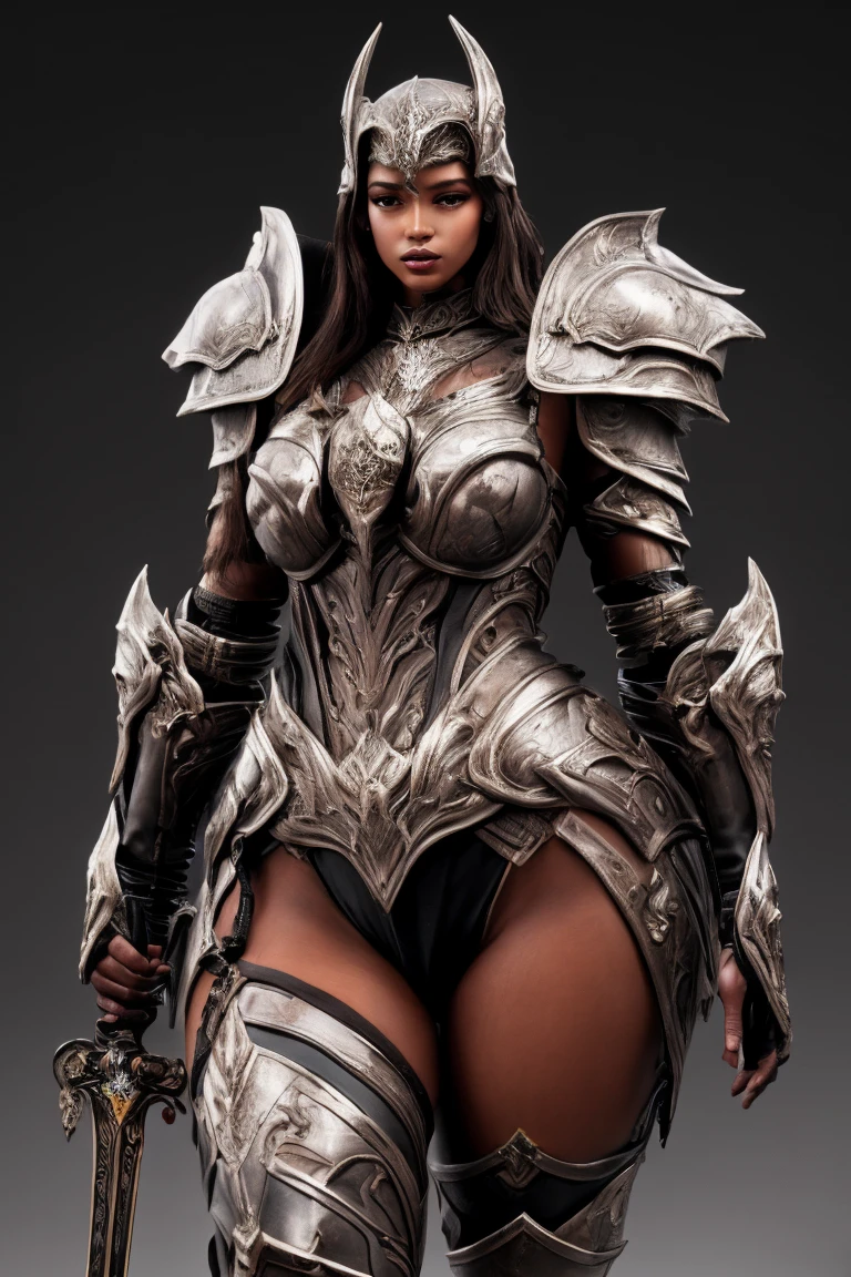 score_9, score_8_up, score_7_up, amazon warrior, bronze skin, battle scars, HUGE breasts, leather armor, muscular, thick thighs, sexy