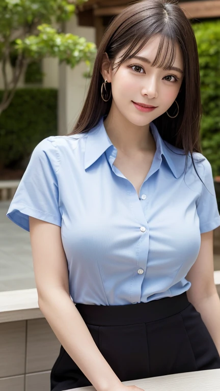 (masterpiece:1.3, highest quality, Ultra-high resolution, Very detailed), (Realistic:1.1, photoRealistic:1.4), Beautiful illustrations, Perfect lighting, colorful, Written boundary depth, Beautiful detailsまでこだわった髪, Beautifully detailed face, Beautiful details, Beautiful clavicle, Beautiful body, Beautiful breasts, Beautiful thighs, Beautiful legs, Beautiful fingers, View audience, 1 girl, Japanese, high school girl, Perfect Face, (Perfect Anatomy, Anatomically correct), Cute and symmetrical face, Baby Face, Sunburn, Shiny skin, (Middle Hair:1.5, Twin tails:1.2, blonde), Asymmetrical bangs, blue eyes, Long eyelashes, (Medium Chest), thin, ((Collared short-sleeved shirt, Light blue shirt, , Grey plaid pleated skirt, To the Navy)), No pants, (Beautiful views), evening, (Outdoor, distant cityscape), Are standing, (peace sign), (Cute Smile, Blushing、Upward glance, Open your mouth), (Open Girl'Cat:1.3), hour々squat:1.2,Put your finger in your pussy:1.5,