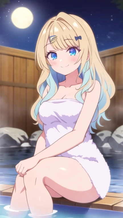 masterpiece, best quality, 1girl, petite, loli, child, flat chest, naked, nipple, pussie, standing in water, in ice hole, smile, blush, blonde, snowy plain, forest in background, winter, white, snow, best shadows, watercolor