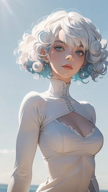 best quality,4k,8k,highres,masterpiece:1.2),ultra-detailed, extremely detailed eyes, extremely detailed body, (large masterpiece digital art), (detailed manga illustration), (detailed line art), ((perfect anatomy)), (intricate details:1.3), (ultra-detailed:1.3), (illustration:1.3), (sharp focus:1.3), (natural lighting:1.05), (vivid colors:1.3), (masterpiece), (best quality:1.4), (perfect anatomy:1.4), high quality, expressive eyes, full body, detailed face, beautiful face, perfect face, 1 girl, large breasts, black hair, curly hair, wild hair, detailed hair, white dress shirt, black pants, pale skin, sapphire-blue eyes, demon, blue halo, sheep horns, curled horns, (horizontal pupils), sexy face, pointy ears, splash art, the demon girl, curvy, sitting in an office chair at a desk with feet on desk, black high heels, cinematic lighting, dramatic atmosphere, Atey Ghailan, Jeremy Mann, Greg Manchess, Antonio Moro, trend in ArtStation, trend in CGSociety, Intricate, High Detail, Sharp focus, dramatic and photorealistic painting art by Midjourney and Greg Rutkowski, Jeff Bridges, ((cartoon style)), Marvel Cinematic Universe style