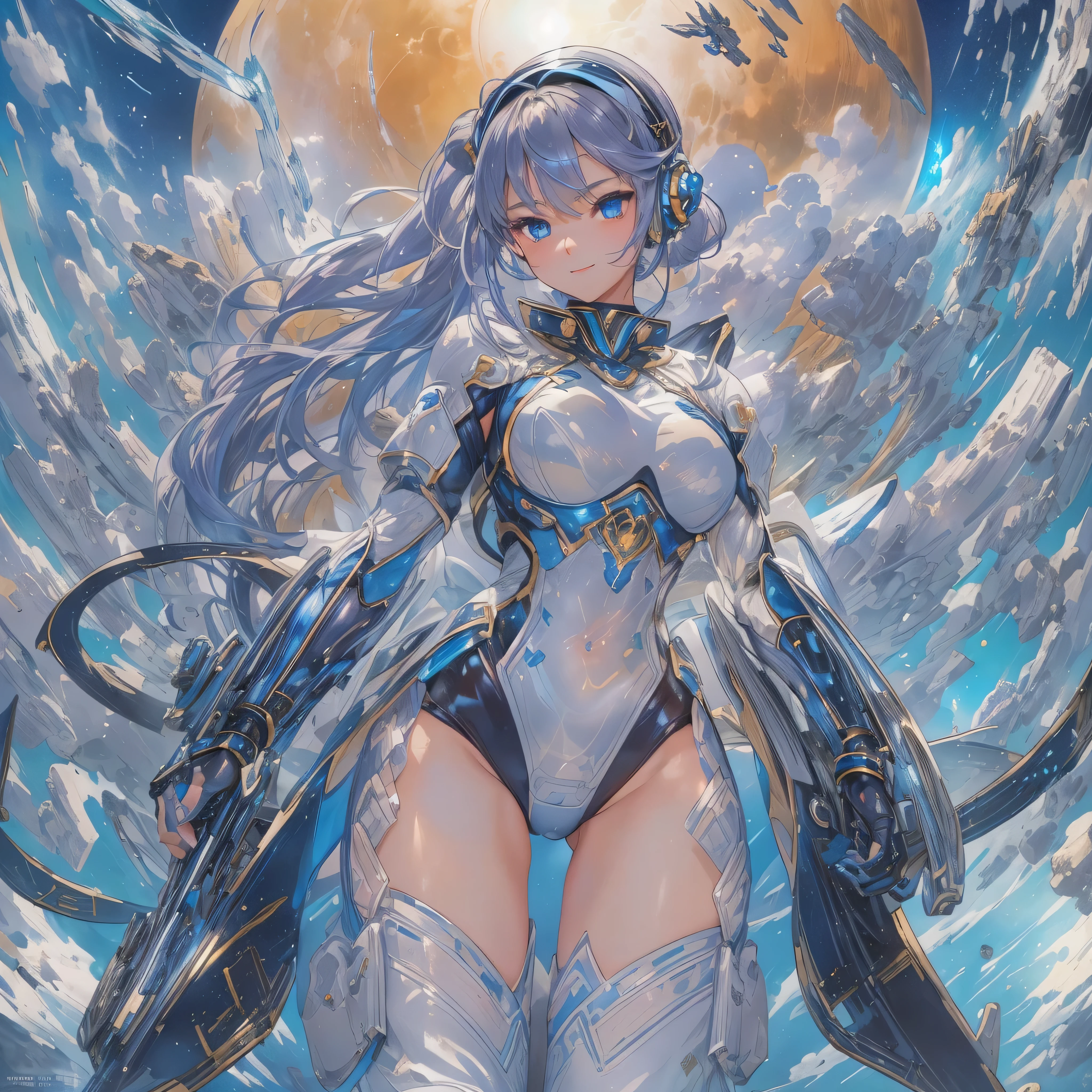 (((masterpiece))), (((The best quality at its best))), ((Super detailed)), (Highly detailed CG illustrations), ((Extremely delicate and beautiful)),(Cute and delicate face),Light,((1. Mechanical Girl)),alone,Full Body Lesbian,(Mechanical joints:1.4),((Mechanical limb vessels connected to tubes),(Six Arms),((Mechanical vertebrae are attached to the back)),((Mechanical cervical spine attached to the neck)),((Sit)),Expressionless face,(Wires and cables attached to head and body:1.5),(Character Focus),(The background is the snowy plains of Antarctica),ice World,Science fiction、The Universe Expands、The fairy of light dances、A nuclear fusion reactor glows on his chest.、A mechanical cervical vertebra lying at your feet