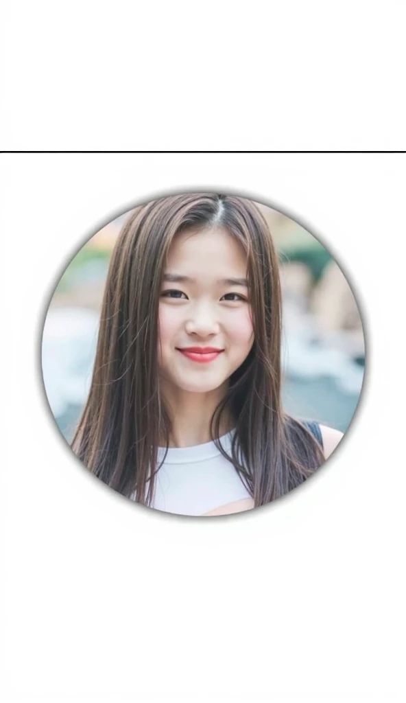 circle transparent logo with AI online course in young girl smile face