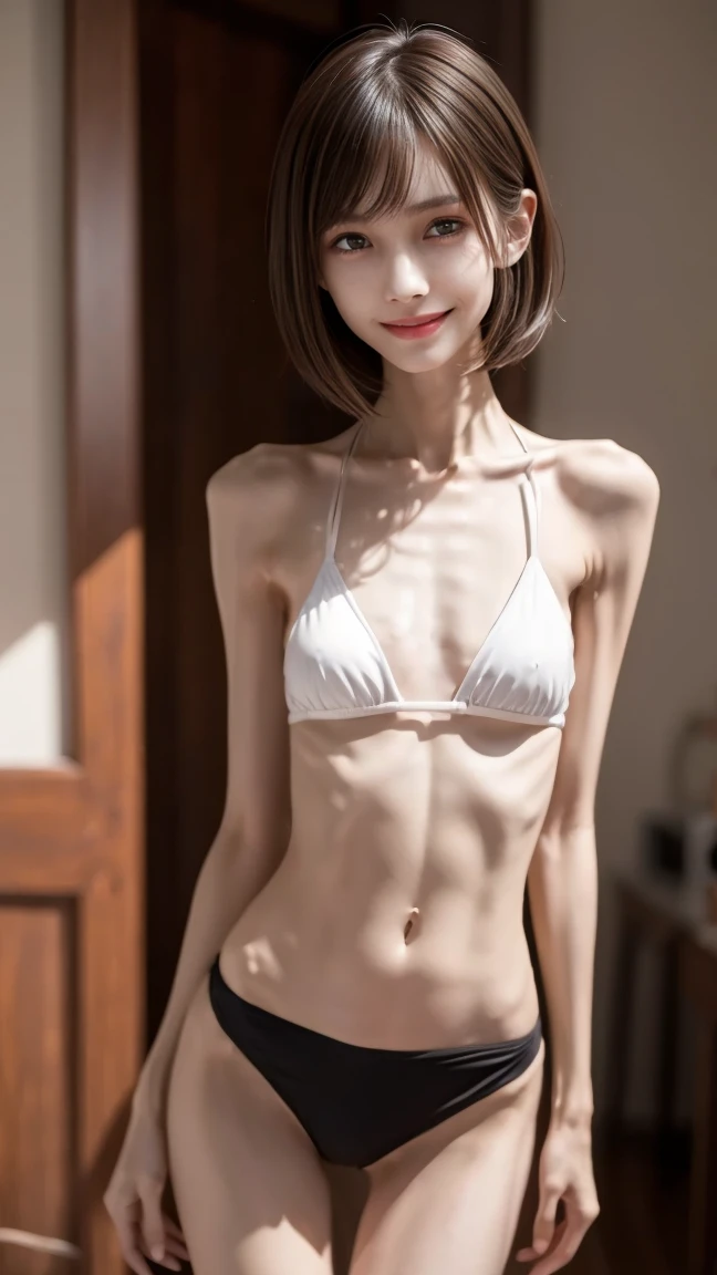 highest quality, Realistic, Perfect Human Anatomy, Very detailed, Very delicate and beautiful, Raw photo, Professional Lighting, Illumination, Depth of written boundary, Single focus, whole body, Skinny Japanese woman, 30-year-old woman, ((whole bodyショット,Small chest､barefoot,Long legs)),Brown Hair, Small Head, Beautiful Eyes, True Face, Realistic skin, Fine grain, (Fashionable hairstyles:1.3), Sexy pose, Absurd, Incredibly ridiculous resolution, very nice,（(Full nudity))、Hairless underbelly、Perfect body beauty: 1.4,Trained abdominal muscles、（whole bodyスレンダー)、Hairless underbelly、 In the Mediterranean,