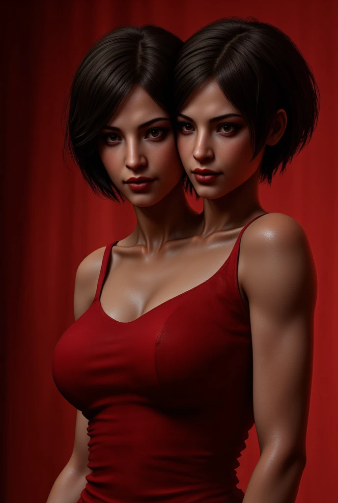 1girl, cowboy shot of beautiful ada, looking at viewer, red dress, black hair, blush, short hair, athletic night, volumetric lighting, best quality, masterpiece, intricate details, tonemapping, sharp focus, hyper detailed, trending on Artstation, ada, realistic