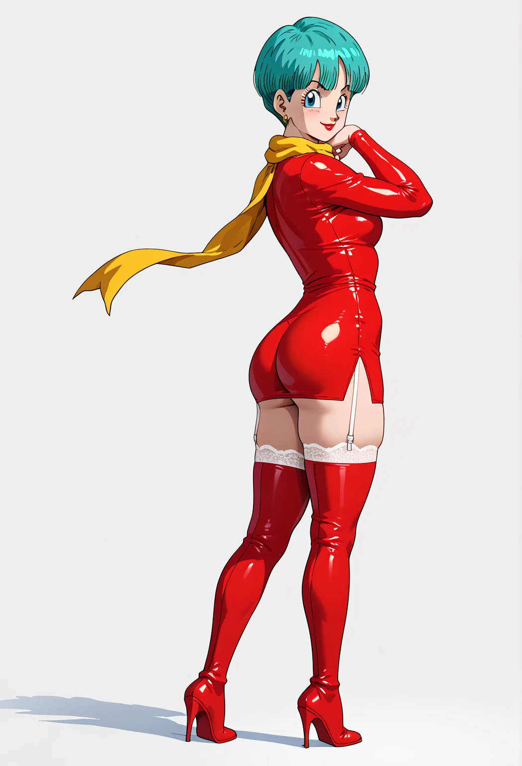 Ranma 1/2, redhead((masterpiece)),(((Highest quality))),((Reference Sheet, Character Design)), (Very slim:1.4), (Very small ass:1.4), Realistic buttocks, Medium chest,Short Bob, Thin thighs, Long legs,1 Girl,expensive,Long legs,Red Lip Big Wave,Royal Sister Fan,Fashionable clothes,Tight Bottom Skirt,High heels,Outdoor during the day,ウォーキングStreet,Street,Super cool