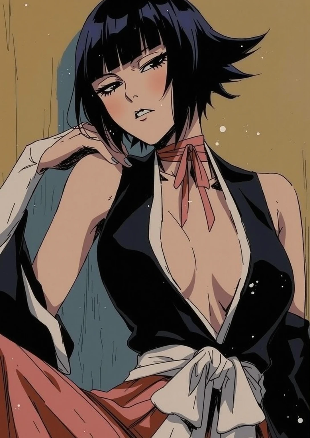 manga style art, ((black and white color ing)), masterpiece, highres, solo, 8k, detailed, perfect face, (ultra high quality), big breast, armpit, sideboobs, long legs