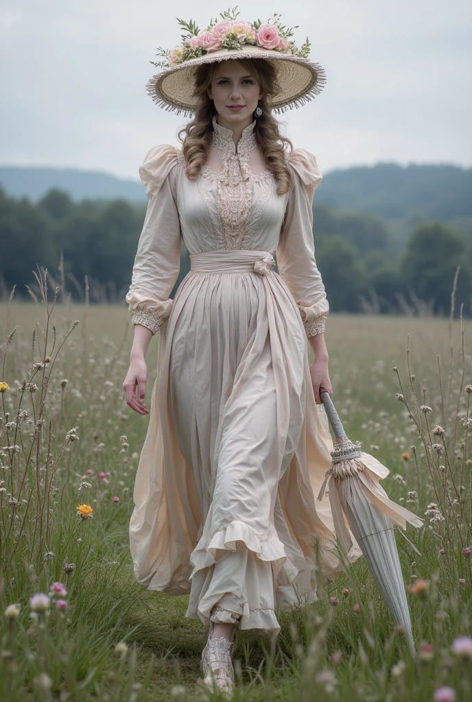 sultry aristocrat model (wearing gloves:1.2), the! most! beautiful!, full body pinup, intricate dress, victorianstyle, 1880s, cottagecore , RAW photo, analogue style, depth of field, photography by Marta Bevacqua <lora:victoriansxl_v1:0.6>