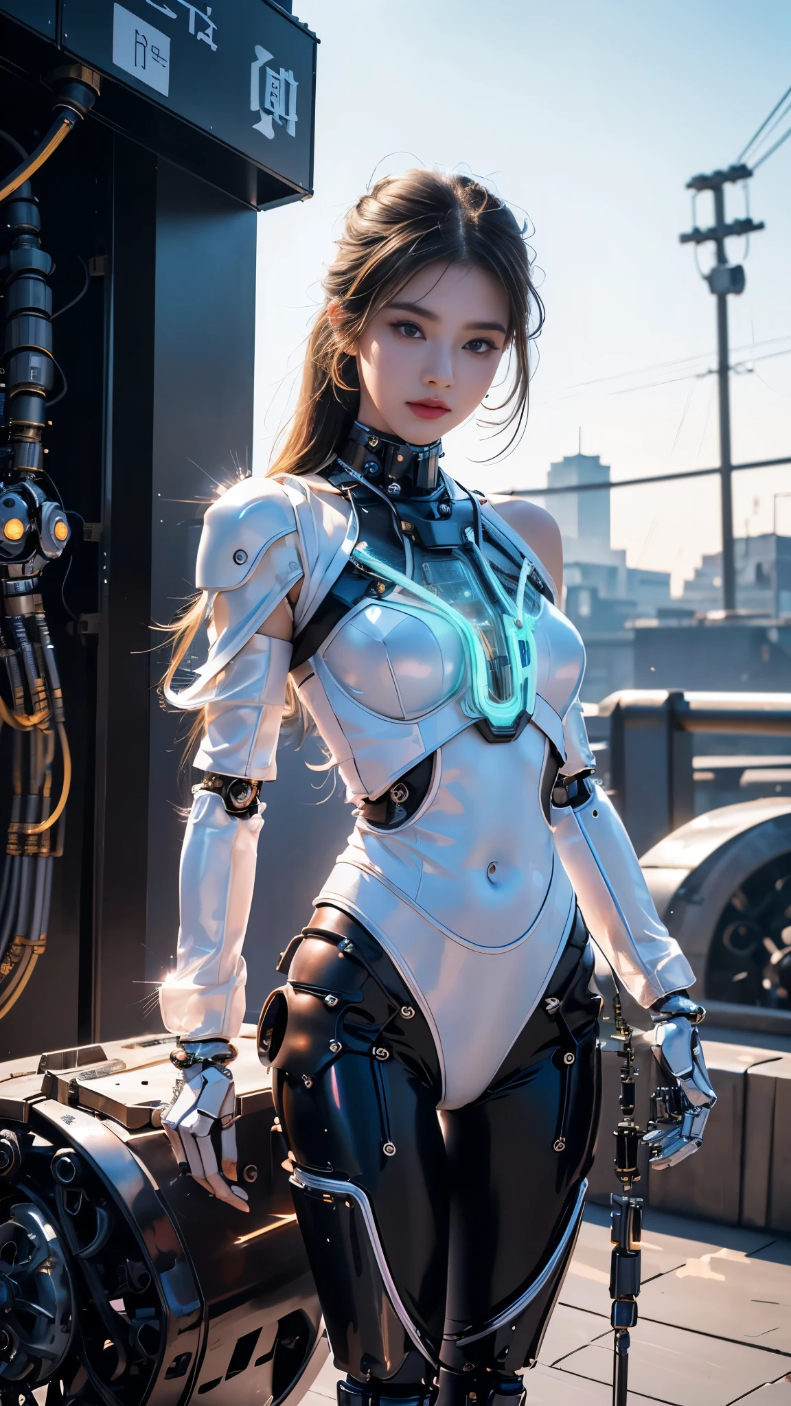 high quality, detailed, The girl is the ultimate weapon,The girl is a cyborg,