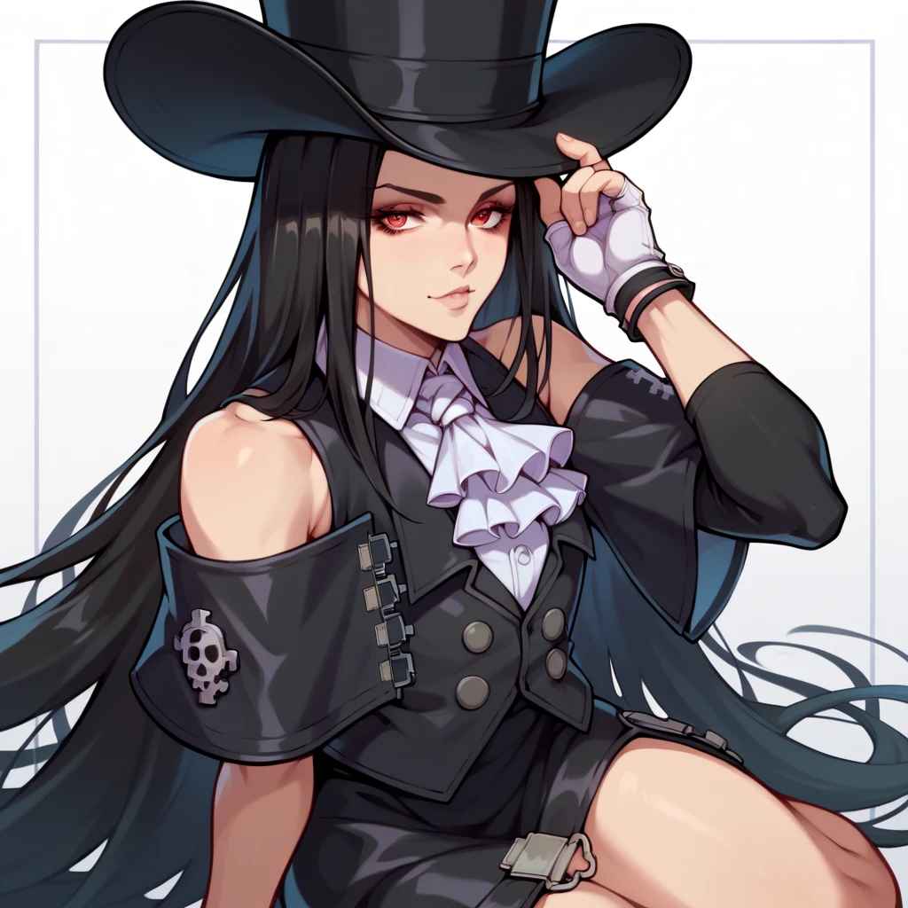 Draw a pirate hat with straight hair