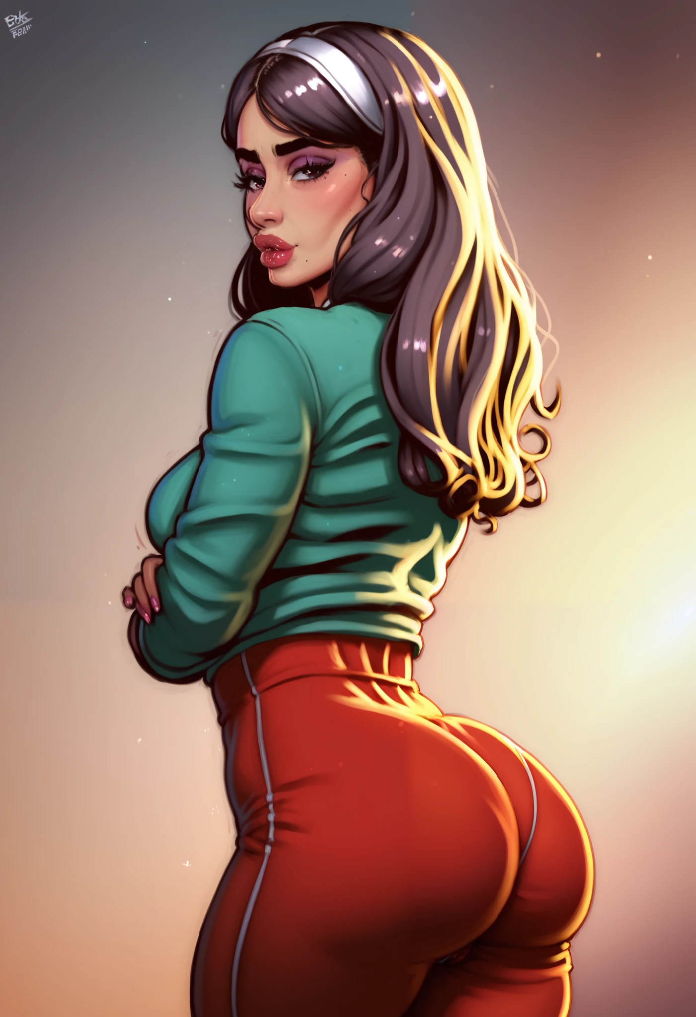 a woman priyanka chopra,green top,red shorts,posing for a ass clapping,1girl,solo,squating,big ass,detailed face,beautiful eyes,full lips,long eyelashes,intricate clothing details,extremely detailed,photorealistic,8k,HDR,dramatic lighting,cinematic,portrait, puffy vagina under cloth camatoe, view from back side, looking at viewers 