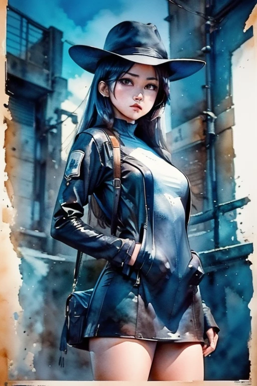 european girls wearing (Vault set with pipboy3000 on your wrist) Standing in a dilapidated and rusty post-apocalyptic steel bunker, Holding a weapon in his right hand, Giant radiation monster in the background, Professional color correction, Professional photography, well drawn, masterpiece, Surrealism, super detailed, high quality, best quality, 4K, 8k, raw, Detailed and realistic eyes, small, 13 years old, Change)) ((Wear long leather gloves that cover all fingers)), , Wearing cat ears, Very detailed, Full of energy,8k ultra high definition