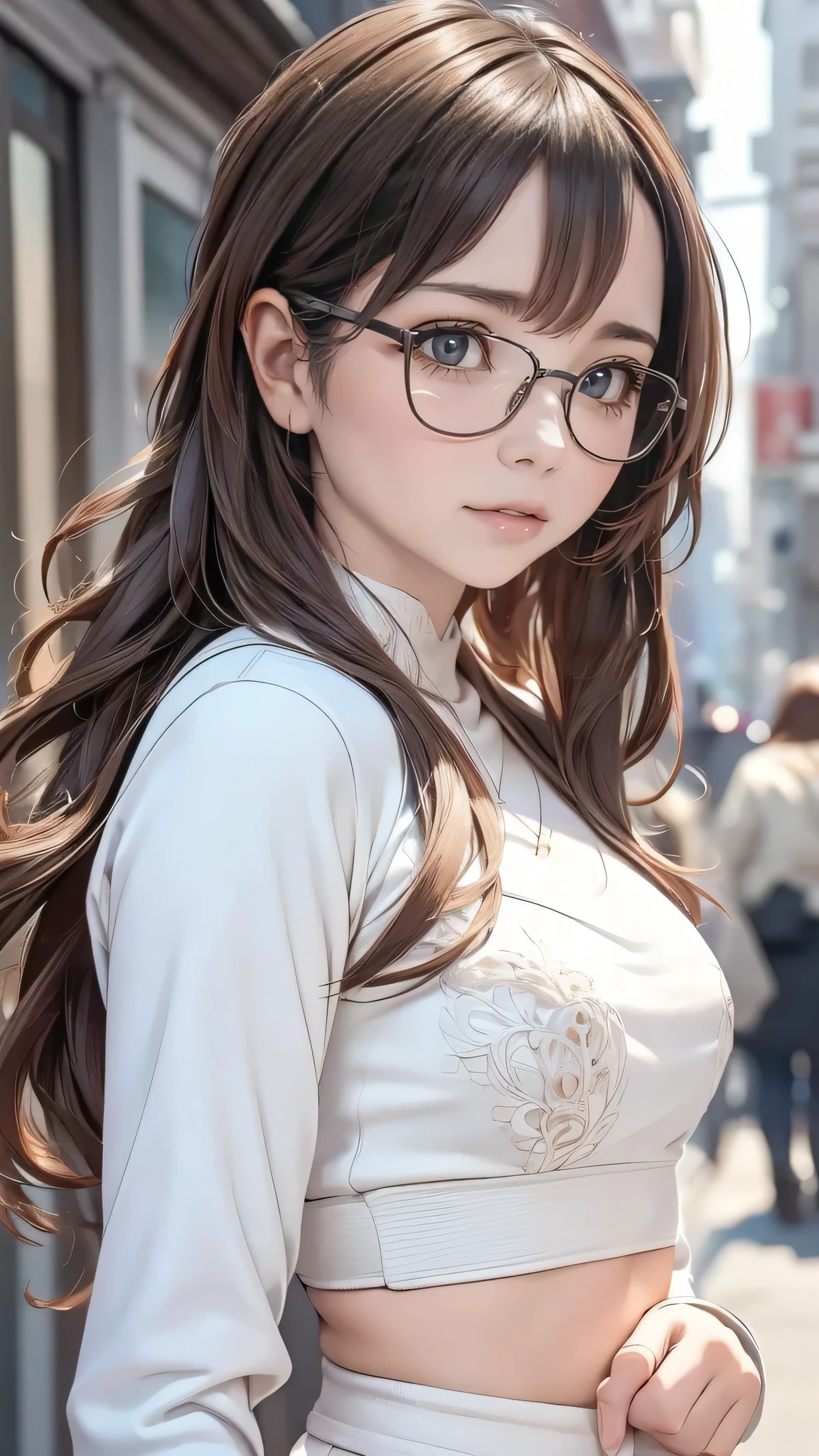 one girl, (a beauty girl, delicate girl:1.3), (************:1.3),
break, (winter clothes:1.3),
break, (street view:1.3), (glasses), perfectly trimmed fingers,
break, very fine eye definition, (symmetrical eyes:1.3),
break, small breasts, brown eyes, parted bangs, brown hair, girl,
break, (eyes and faces with detailed:1.0), (close up to face, zoom in face, face focus:1.0),
break, (masterpiece, best quality, ultra detailed, detailed face, 8k)