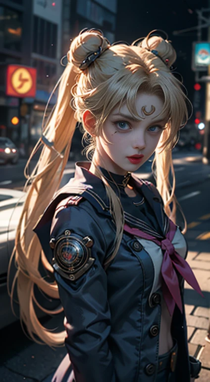 masutepiece, full: 1.3, to stand, 8K, 。.。.。.。.3D, Realistic, Ultra Micro Photography, of the highest quality, Extreme detail boobs boobs CG Unity 8K wallpaper, From below, Intricate details, (NSFW:1.2),(1 female), 28 years old, (meishaonv,Sailor Moon,tiarra, Sailor Senshi Uniform Sailor: 1.2, Sailor Moon: 1.2), Incredibly long bright twin-tailed blonde, Thin and very long straight twin tail blonde, Hair bun, Red round hair ornament in a hair bun, Sailor Senshi Uniform, Colossal tits, (Silver-blue color, blue sailor collar, Silver-blue ultra mini skirt in front of the gate: 1.3,Pants are visible,Super High Leg Swimsuit,  very large red bow on the chest,,,,,,: 1.3, Long white latex gloves: 1.3, Red gloves on the elbows, very large red bow behind the waist,,,,,: 1.1, cleavage looks bigger:1.2, a golden tiara, earrings), (Face Details: 1.5, Bright blue eyes, Beautiful face, Beautiful eyes, shiny eyes, thin lips: 1.5, thin and sharp pale eyebrows, long dark eyelashes, Double eyelashes), Luxurious Golden Jewelry, Thin, thin and muscular,,,,,,, a small face, Perfect proportions, thin waist, SEXY Model Pose, Visible Pore, Seductive smile, Perfect hands: 1.5, Very thin and fitting high gloss silver-white holographic leather, Octane Rendering, highly dramatic picture, Strong natural light, Sunlight, exquisite lighting and shadow, Dynamic Angle, Digital SLR, Sharp Focus: 1.0, Maximum clarity and sharpness, (Space background,Moon, dynamic background, Detailed background),(Rabbit, Double bun, Twin-tailed, Parted bangs, circlet, Jewelry, earrings, Choker, Red bow, White Gloves, elbow groves, blue skirt collar、a miniskirt、gargantilha、Red bow、orangechoker、white glove、Very long hair、jewely、耳环、 Denim Throws、View from below、((intricate detailes))、They are smiling、、More detailed 8K。Unreal Engine:1.4,nffsw,best qualtiy:1.4, Photorealista:1.4, Skin Texture:1.4, masutepiece:1.8,masutepiece, Better Quality,Object Objects], (detailed facial features:1.3),(Destroyed apocalyptic city:1.4),( jennieBlackpink:1.4)C:1.4), 16K HDR,),sexypose,((Skirt soars)), ((White lace panties:1.2))(8K, RAW Photos, top-quality, masutepiece:1.2), (realisitic, Photorealsitic:1.37), 1 beautiful Japan schoolgirl, perfect bodies, 20 years, Sexy Girl Sailor Suit Costume, Medium Boob, (Light shines on your face and chest)、(((((underboob))))))、Under the breasts、oilly skin、skiny、 (Sexy uniform with a slight view of the underside of the chest)、(Lower milk is visible、Uniform that shows the belly button and ribs)、Super miniskirt that shows your hipbones and lower abdomen、sensual face、provocative smiling、
),nffsw