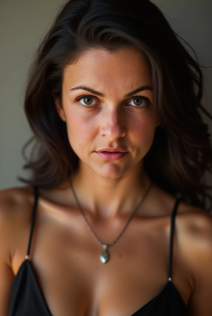 (sharp focus:1.2), photo, attractive young woman, (beautiful face:1.1), detailed eyes, luscious lips, (smokey eye makeup:0.85), (tiny breasts:1.3), (fragile body:1.2), (wavy blue hair:1.2), wearing (revealing dress:1.2) on a (cliffside:1.2). (moody lighting:1.2), depth of field, bokeh, 4K, HDR. by (James C. Christensen:1.2|Jeremy Lipking:1.1).