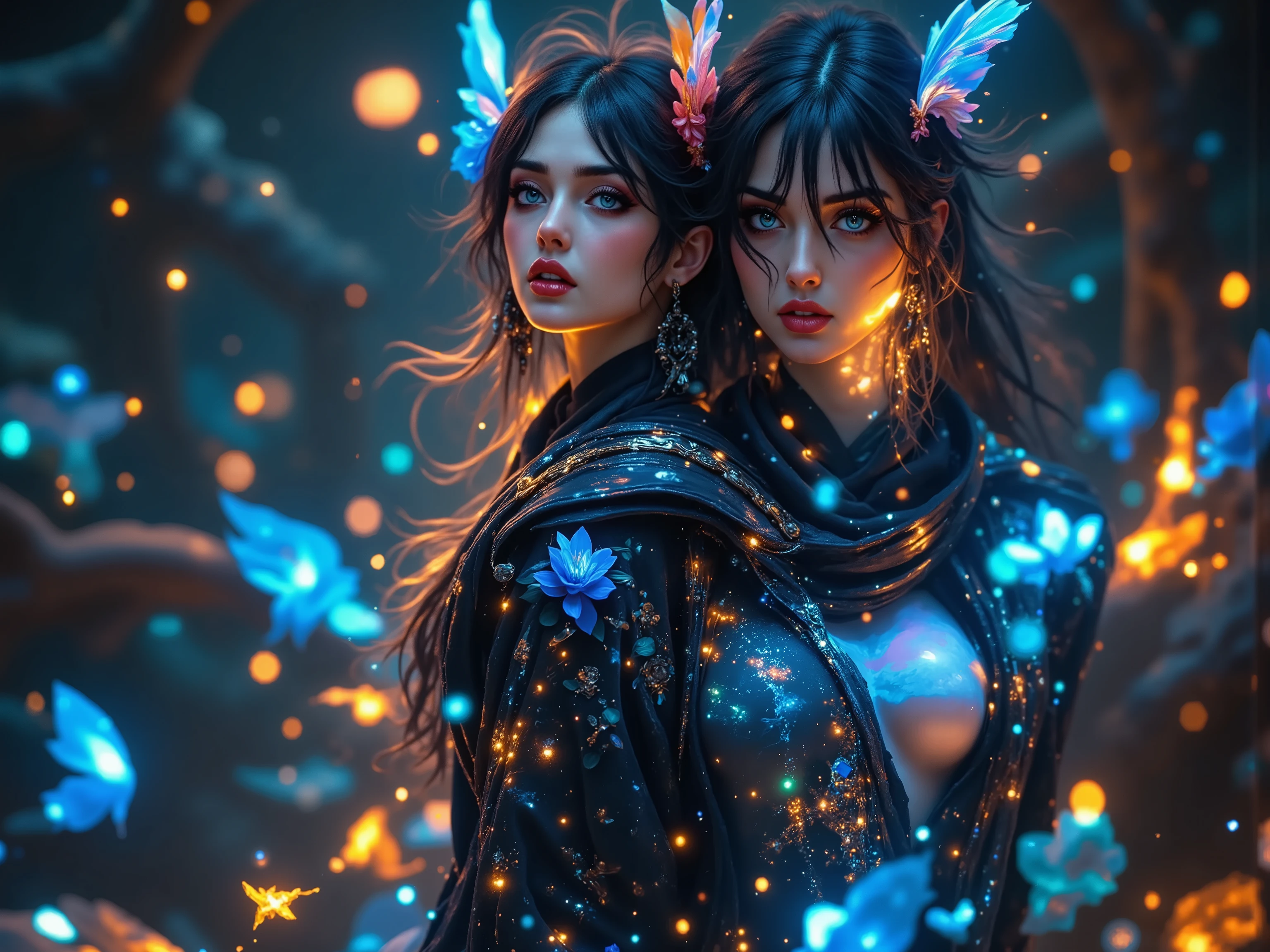   quality:
(((masterpiece, high quality 16K, 32K))), (8k,  Ultra-photorealistic :1.3), (vivid colors, cinematic composition, professional photoshoot).

Scene:
A mystical , fiery surroundings, infused with bright blue fire, that surround the central figure like living flames.  with a touch of imagination and glamor , with deep shadows and glowing light accents, that enhance the dramatic atmosphere.

Subject :
Delta from The Eminence in Shadow takes center stage. Her wild , powerful expression is underlined by her bright blue eyes and pointed ears, that highlight her as an unbridled and dynamic personality.  frame your full , sensual facial expressions and the striking facial features capture her energy perfectly a.

Pose:
She stands with a confident, slightly bent posture, her muscular, slender figure under tension.  Touch of mystery and strength , that symbolizes her mysterious and powerful character.

Outfit:
A skin-tight,  Shiny black leather suit ,  that accentuates her figure . details such as shimmering, sharp-edged armor accents give the look a wild, battle-ready elegance.

lighting:
The blue fire casts intense reflections on her clothing and face, highlights her sharp features and creates a brightly dramatic mood.

style:
mystical, dynamic and powerful , a mix of dark fantasy and heroic presence.