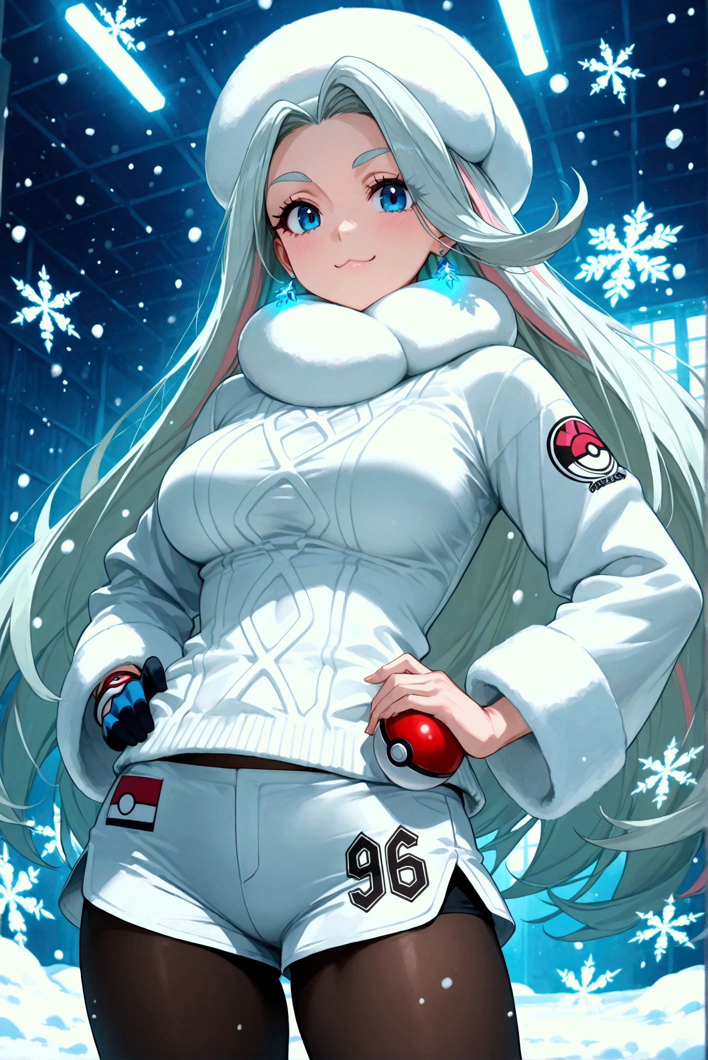 score_9, score_8_up, score_7_up, outdoors, chair, porch, tree, table, cloudy sky, (snowing) BREAK 1girl, pokemonmelony, blue eyes, eyelashes, long hair, multicolored hair, streaked hair, grey hair, earrings, gloves, hat, jewelry, long sleeves, pantyhose, pantyhose under shorts, scarf, shorts, single glove, snowflakes, sweater, white headwear, white scarf, white sweater BREAK sitting, (smoking, blunt, marijuana, bloodshot eyes, red sclera, stoned, giggling)