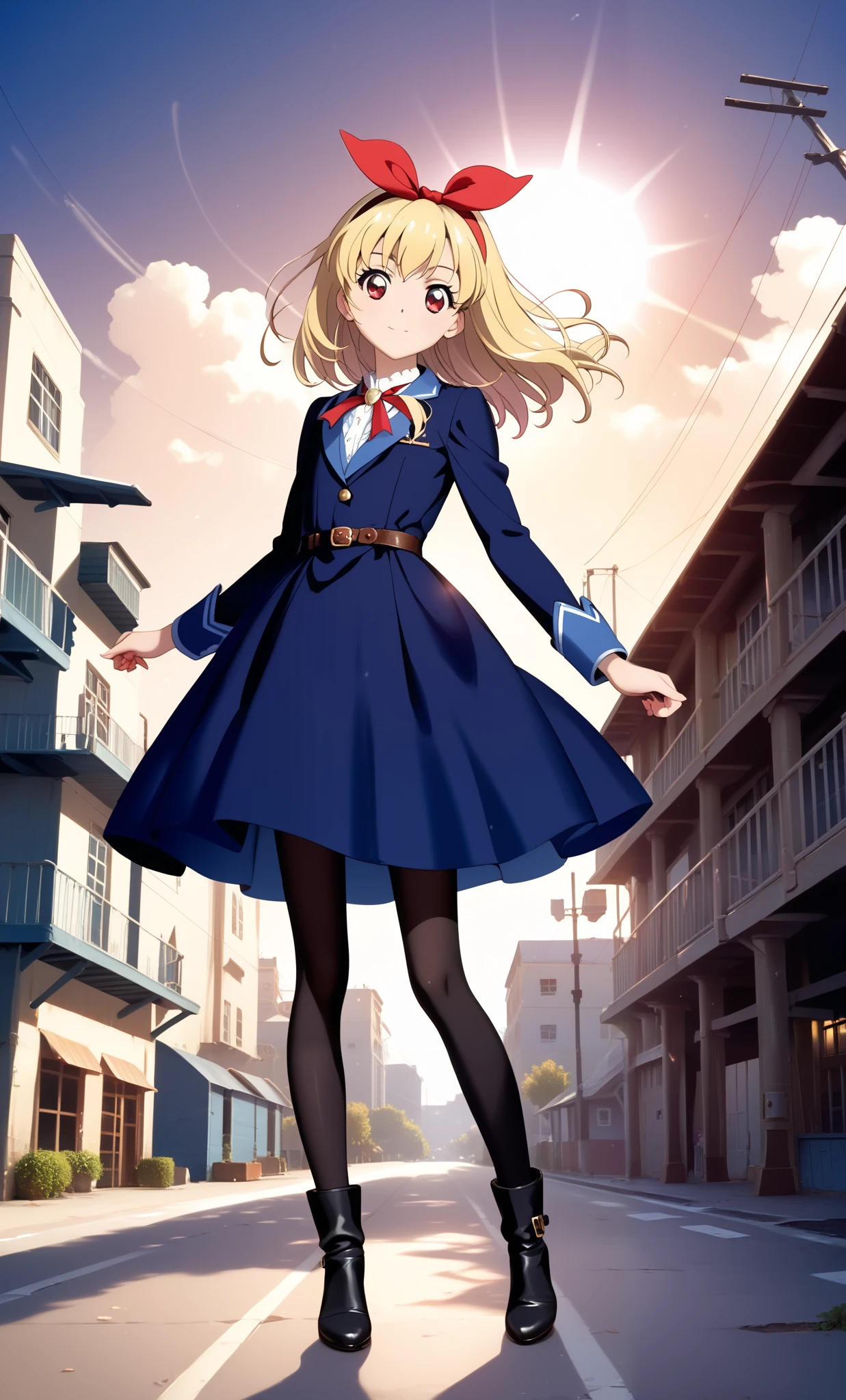(Red ribbon on hairband: 1.2),Blonde HAIR、RED eyes,hosimiya ichigo, (1 girl: 1.3), Solo, __body parts__, official art, unified 8k wallpaper, super detailed, beautiful and aesthetic, beautiful, masterpiece, top quality, raw , masterpiece, ultra-definition photography, highest quality, ultra-high resolution, photorealism, sunlight, full body portrait, amazing beauty, dynamic pose, delicate face, lively eyes, (front view), she is Spider-Man Wearing a suit, red and black color scheme, spiders, highly detailed abandoned warehouse background, detailed faces, detailed, complex and busy backgrounds, messy and gorgeous milky white color, highly detailed skin, realistic skin details, 8k UHD, DSLR, high quality, futuristic dystopian huge metropolis seen from below,