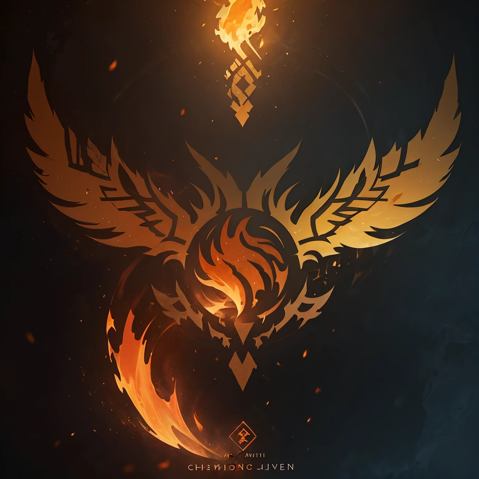 a combustion logo, for a fiery faction in an RPG world, Fire emblem, strong, Only color orange , brave, chic, symmetrical, elegant, white background
