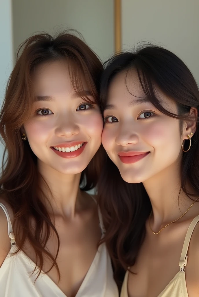 Top Quality, High Definition, 8K, Makeup, Gorgeous, (Long Hair), Beautiful Earrings, Japan Women