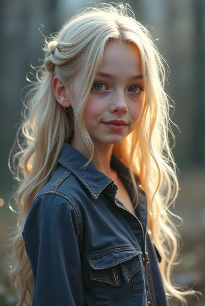 WITH LONG BLONDE HAIR, A closeup, CROWN.