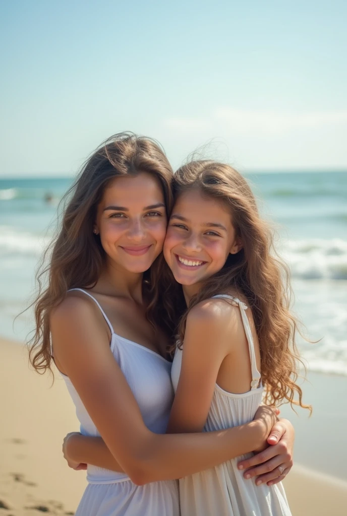 2heads, (a 10 year old girl and a 40 year old woman:1.5)