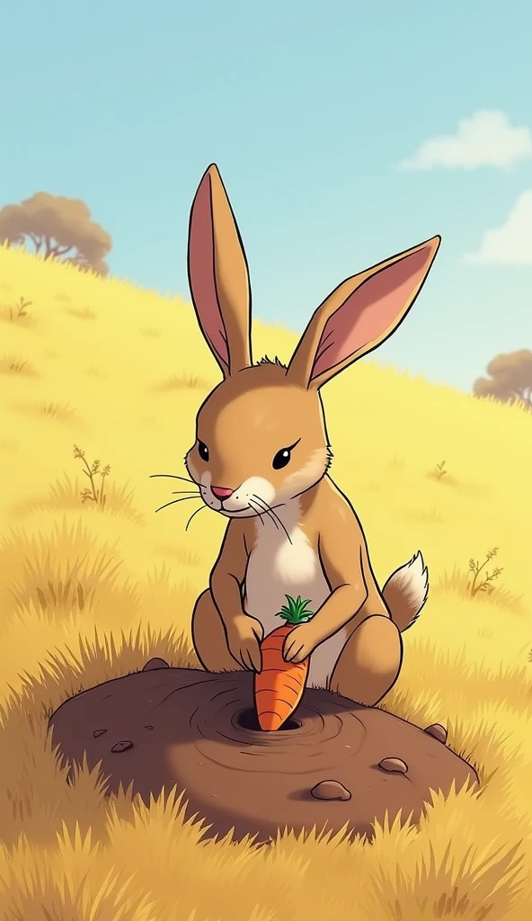 ((Small cute bunny)), ((big beautiful cock!)), (Crying in pain), (1 cute small bunny, Medium Build), (Expressive Eyes, Brown), (standing Comfortable), (Large Butt), ((cock!)), (Happy), (Green Grass, Sunny Day), (Tree in Background), (Wooden Fence,)