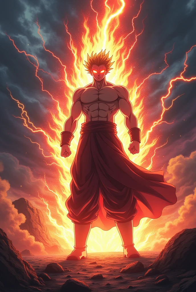 A haki character with a red exuding aura against enemies