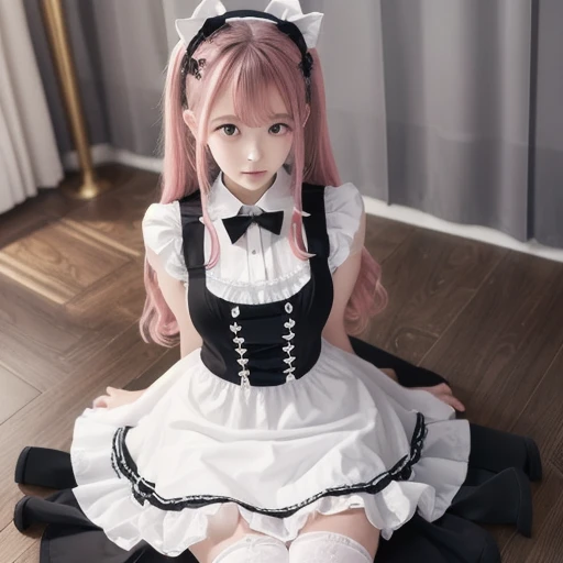 (Raw photo, Best Quality), (Realistic, Photorealsitic:1.3),Best Quality,Highly detailed,masutepiece,Ultra-detailed,Illustration,full body , pink-haired cat-eared cat girl,wear micro mini scart , Wear in light blue‐colored cute ta fashion like Revealing idol costumes, ,beautiful bare leg,The crotch is showing, Japanese girl, Sitting a chair , Dynamic Angle,world masterpiece theater,Messy_long_hair,Best Quality,the Extremely Detailed CG Unity 8K Wallpapers,inky,amazing,Cinematic lighting,lens_f lare, idol_Style,