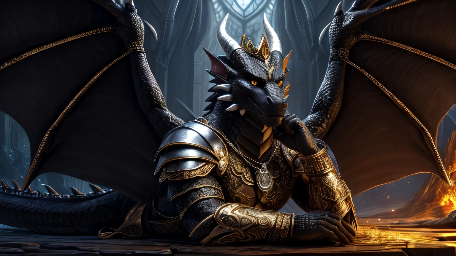 8k,Foto RAW, melhor qualidade, master part: 1.2, detalhes intrincados, ultra high-resolution), (Realistic), Hyper-detailed rendering, 8 k cg render, artistic work,, obra de arte, A magnificent serpentine dragon on a worked golden pedestal, museum piece, realista, corpo todo coberto com escamas esverdeadas, muitas escamas cor de esmeralda (hipnotizantes), Beautful, o corpo inteiro com escamas esverdeadas e bem uniforme, com belas asas banhadas a ouro, reluzentes, asas de ouro, ,gold-plated dragon wings, reluzentes, asas de ouro, dragon wings, estilo asas de morcego, magnificent wings, precious stones on the dragon's head (Diamantes, Rubis, Aguas marinhas, Esmeraldas), olhar penetrante, chifres dourados ((melhor qualidade)), ((obra-prima)), fundo todo preto, cor preta de fundo para Chroma key, no images behind, only the dragon, chroma key, fundo preto.