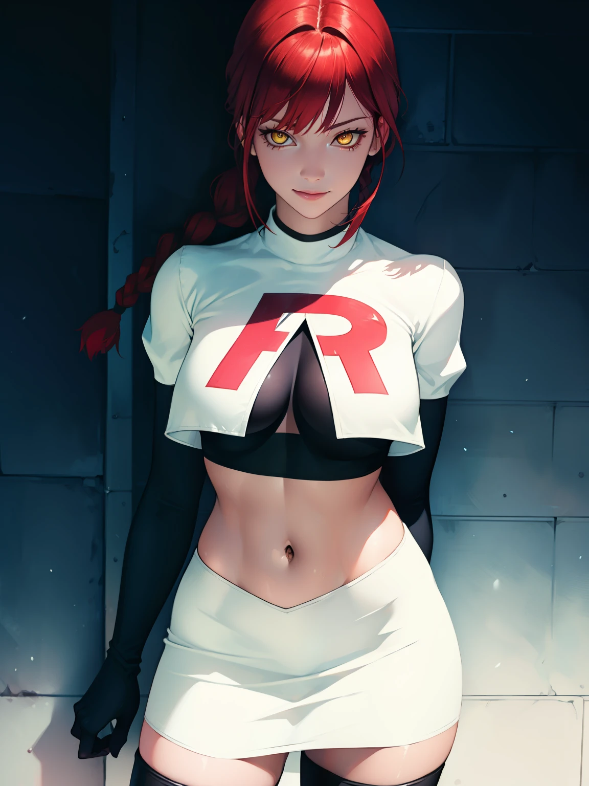 A redheaded girl with short hair, silver eyes, giving a footjob with her bare feet, panting with her tongue out, wearing a white jacket and a red thong, highly detailed, realistic, photorealistic, 8k, hdr, masterpiece, elegant, sensual, erotic, intricate, cinematic lighting, vibrant colors
