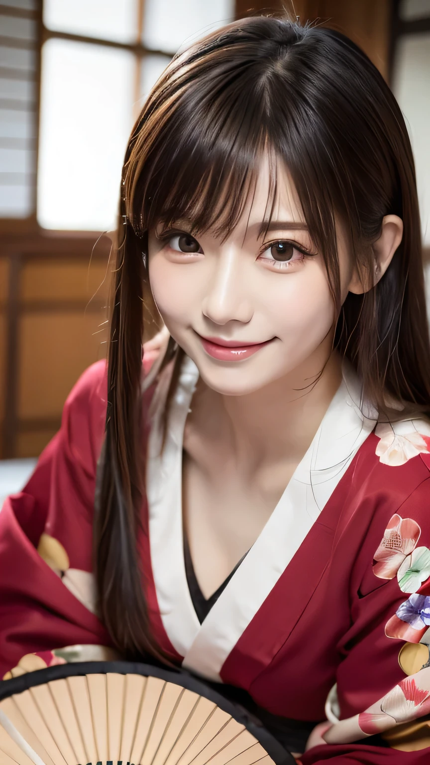 4086kbit,Attention to detail,The Truth About Skin and Skin Texture, Age 25, 1 person, ((Beautiful female announcer, naughty lips, Naughty Barefoot:1.2)), ((tight, A yukata with complex colors, The length is short and the thighs are visible:1.5)), ((Japanese-style room, Upturned chest, Yukata takes off, Please spread your legs a little:1.2)), (From the feet to the whole body, Pay attention to the beautiful thighs:1.5), ((Sexy vibe, Naughty kiss, stick out your lips, Gently open your lips and touch them with your fingers, Gazing at the audience)), Eye focus, Narrow shoulders, Beautiful clavicle, Thin arms, Thin legs, The back of the hand is beautiful and feminine, Slim figure, Soft belly, tight waist, Highly detailed face, super detailed breasts, Ultra-detailed skin, Fair skin, Glowing Skin, Ultra-detailed lips, Fuller lips, Thick and soft lips, Glossy pink lips, blush, White teeth, blue eyes, Beautiful actress makeup, Dark and cute makeup, Pink lipstick, Dark brown hair, Delicate and soft hair, (Put your hair up, Fluffy short bob:1.2), (Sweep your bangs to the side:1.2), (Stylish earrings,necklace:1.2),