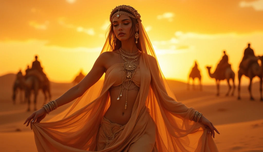((Jemaa El Fna in the background)), posing photo of seductive Abigail beautiful bright woman splashing rainbow, (((Ojuelos))), happy, super long braids, bright, dripping exotic jewels, iridescent, hooded caftan (masterpiece) (The best quality) (detailed) (8k) (HdR) (wallpaper) (cinematic lighting) (sharp focus) (Intricate)