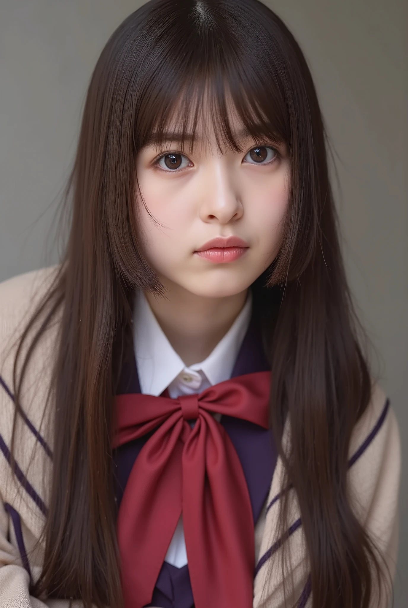 
nsfw, Girl and  (extremely_big_chest),  A beautiful eye in every detail ,  beautiful detailed lips , extremely detailed face,  long eyelashes ,  erotic ,  sensual, Intimate,  enchantment, ( best quality ,4K,8k, high resolution,Masterpiece:1.2), ULTRA DETAILS,( realistic,photo realistic,photo- realistic:1.37), bright color,  chiaroscuro lighting ,  dramatic lighting,  movie, ( 1 girl、 Dark Brown Hair でロングヘア、Healthy tanned skin、 Kiri Reina female、 1 girl、、Slim Abs:1.1、 Dark Brown Hair 、two young women in  school uniforms posing for a picture,  two Japanese high school girls posing , Seifuku, japanese  school uniform, wearing japanese  school uniform, wearing  school uniform,  Kojima Ayami and Ryde Caldwell , japanese girl  school uniform, wearing a  school uniform,  school uniform, JK uniform, By Yasutomo Oka,  Young Gravure Idol , Twin Tails Highly Detailed Faces 、whole bodyが写っている、whole body、 Highly Detailed Lips 、 detailed eyes、double eyelids、 Slender Woman