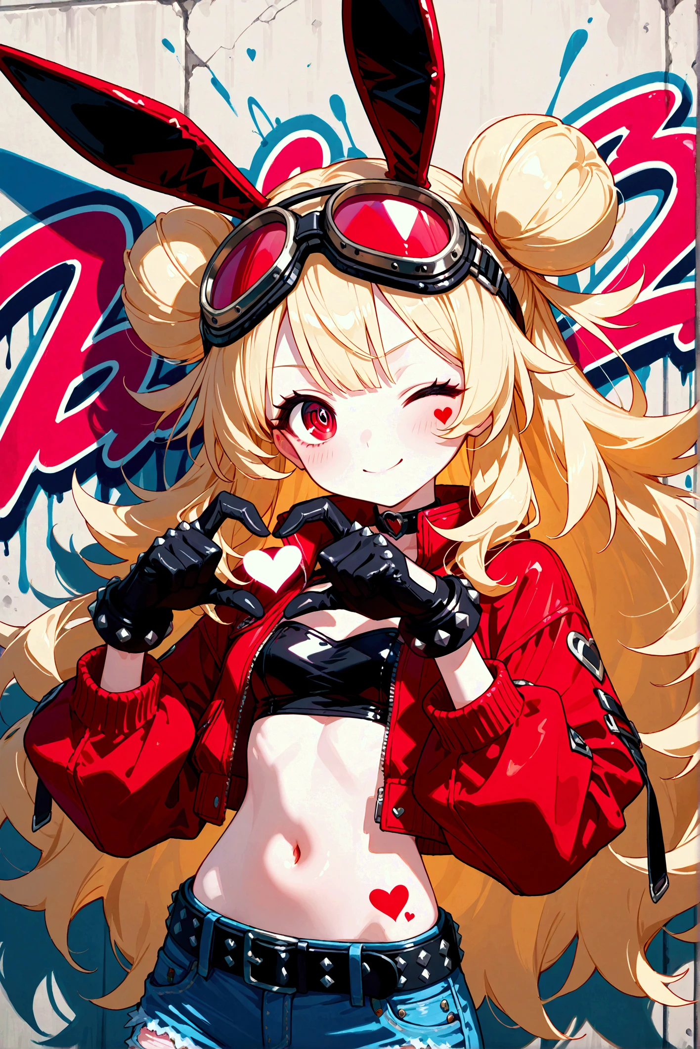 (((high quality))),(((masterpiece))),(((highly detailed))),((illustration style)),(((one girl))),(((medicine melancholy))),(touhou),(((blue eyes))), (((wavy hair, short hair, blonde hair,red ribbon))),(((red leather jacket))),(((plaid red full bodysuit))),((latex)), (shiny clothes:1.2),(((grin))),(((full body))),(((arm behind head))),(((model posing))),((((simple white background))),(((Side angle)))